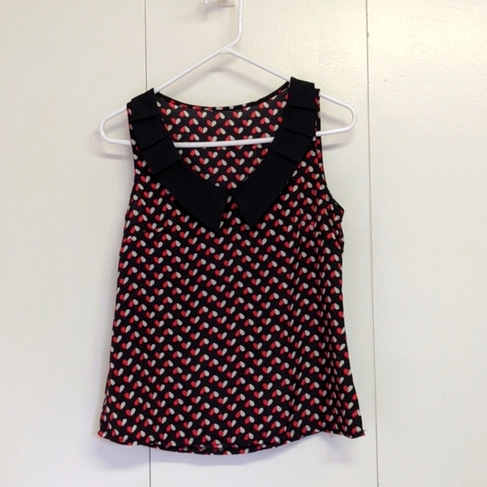 V-Neck Heart Tank Top
